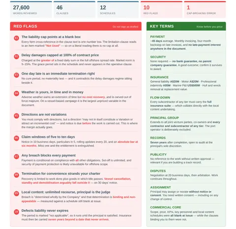 Preview of contract review output